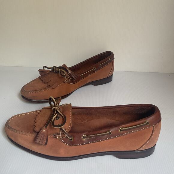 Vintage Cole Haan Brown Leather Tassel Loafers Men’s Size 9.5 - Picture 1 of 7